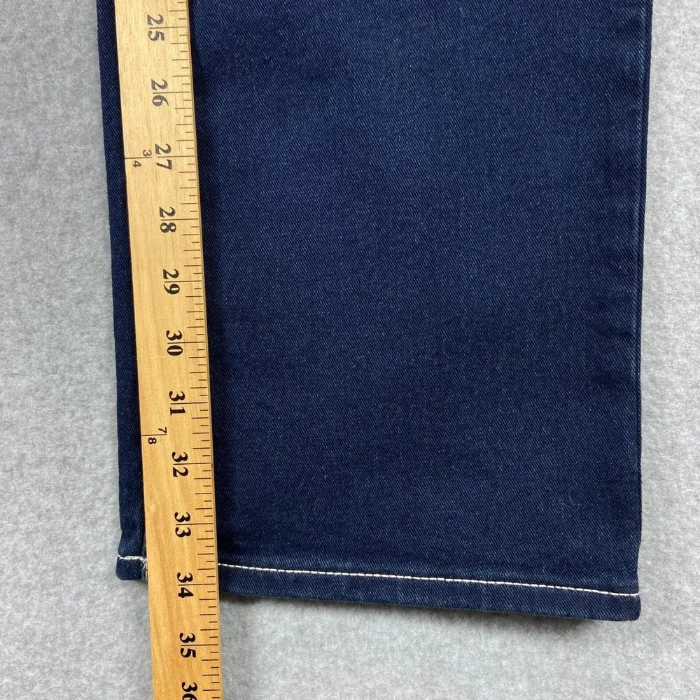 NEW True Religion Jeans Mens 34x34 Blue Denim Ricky Flap Distressed Straight Leg